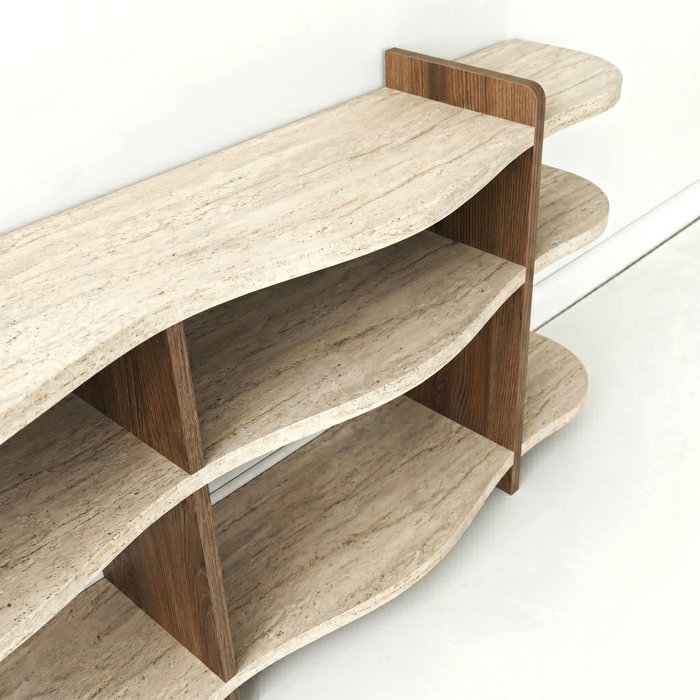 Hanah Home Flusso - Travertino, Walnut Hanah Home Flusso - Travertino, Walnut